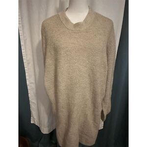 H&M Divided Women's Beige Longline Knit Pullover Sweater Size L